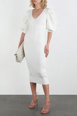 Knit Midi Dress in White